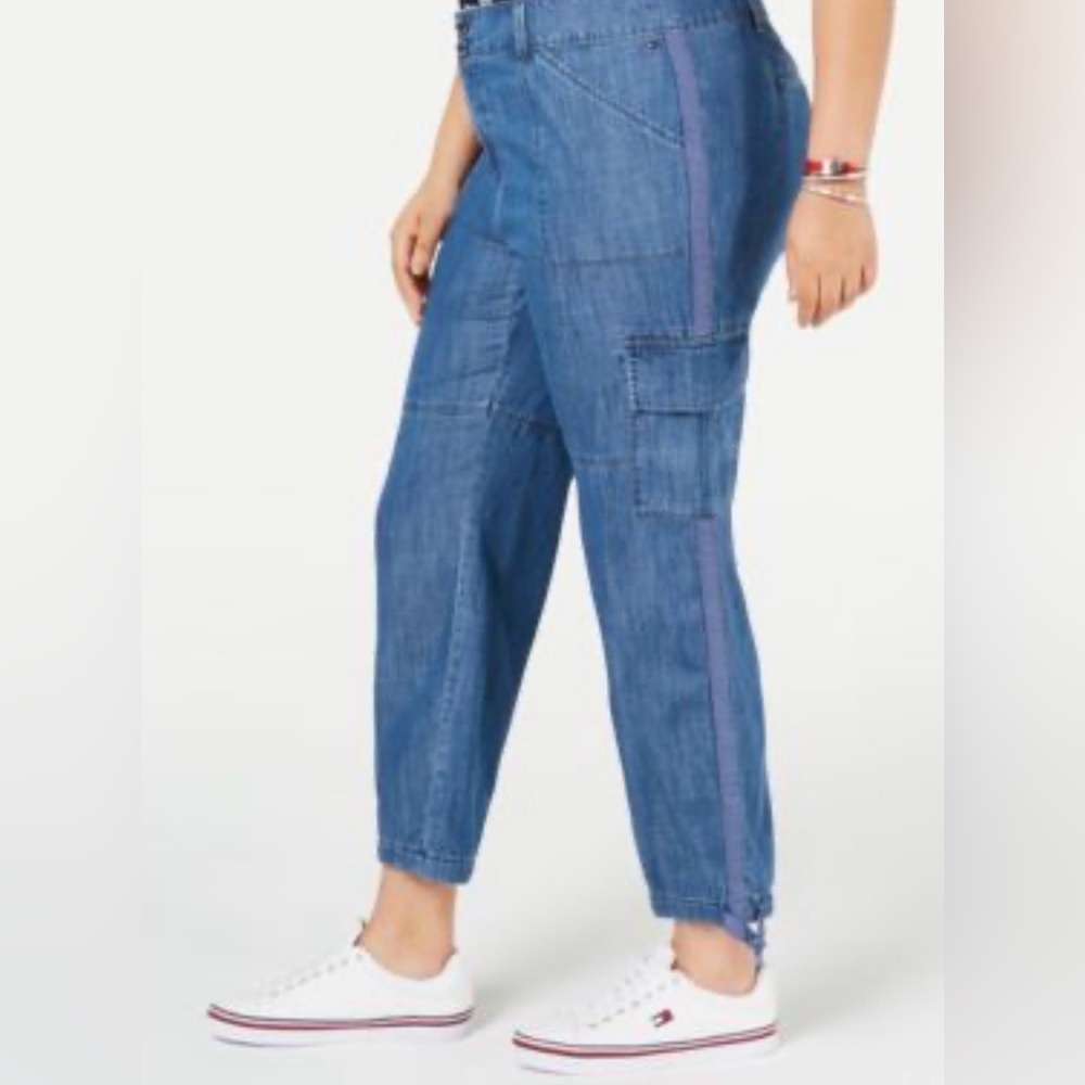 TOMMY HILFIGER WOMEN’S CHELSEA CARGO JEANS BLUE. SIZE: 12 CASUAL - Picture 2 of 15